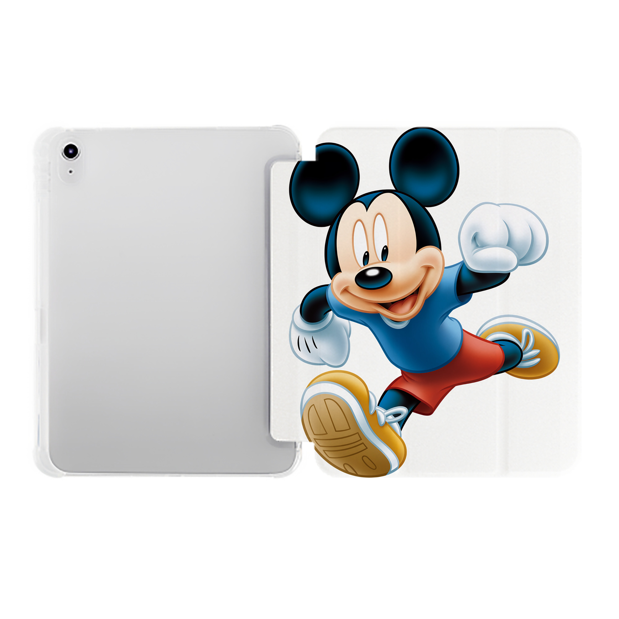 （画像用） ミッキーマウス Mickey Mouse IPad ケース ペン収納付き 三つ折りスタンド PUレザー×シリコン 対応機種9.5/10.5/10.9インチ